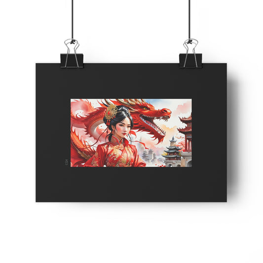 Chinese Dragon Lady - Digital Art Print