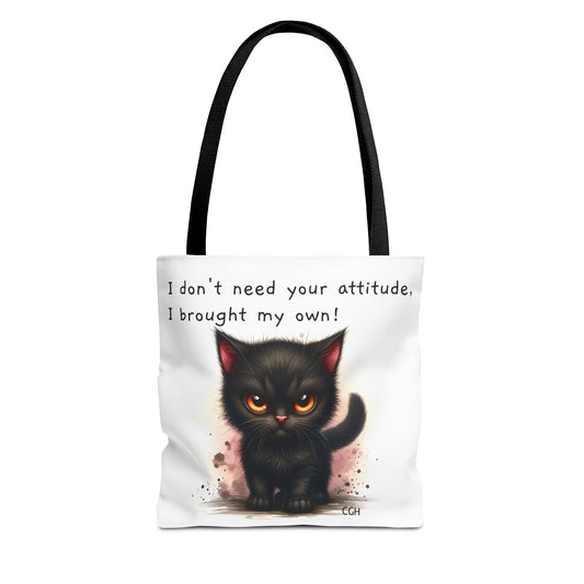 Black Cat Attitude Tote Bag